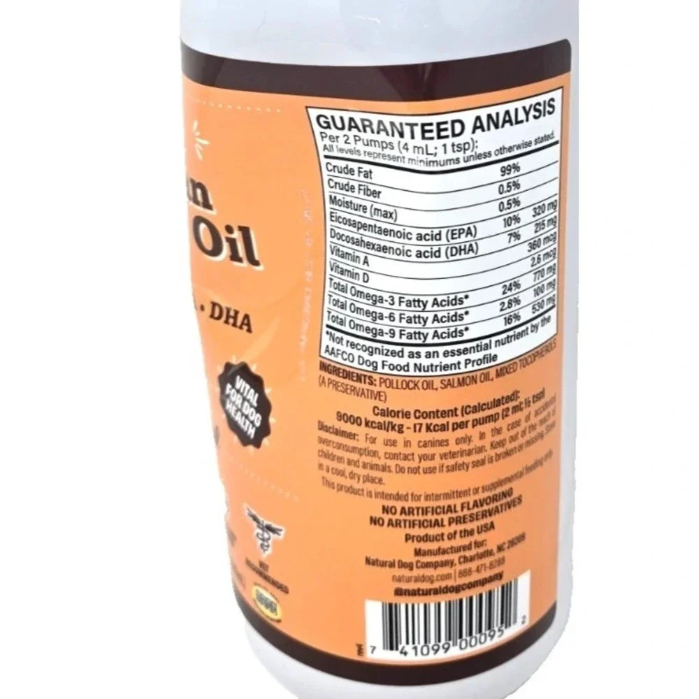 Natural Dog Company Wild Alaskan Salmon Oil Formula with Omega 3, Fish Oil, 32oz